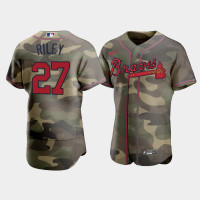 Men Atlanta Braves Austin Riley Camo Armed Forces Day Authentic Jersey