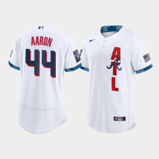 Men Atlanta Braves Hank Aaron White 2021 MLB All-Star Game Authentic Jersey