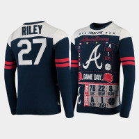 Men Atlanta Braves Austin Riley Navy 2021 Ugly Light-Up Sweater