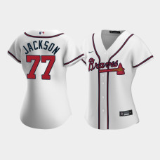Women Atlanta Braves Luke Jackson #77 White Replica Nike 2020 Home Jersey